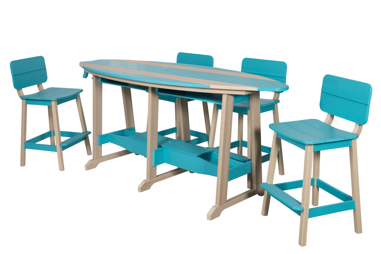Beaver Dam 8' Surf-Aira Table w/ 6 Saddle Stool with Back