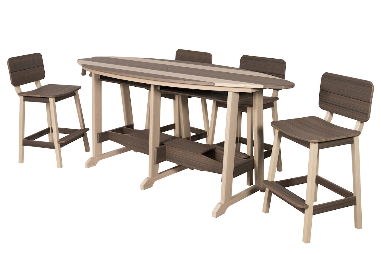Beaver Dam 8' Surf-Aira Table w/ 6 Saddle Stool with Back