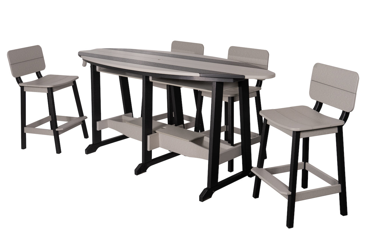 Beaver Dam 8' Surf-Aira Table w/ 6 Saddle Stool with Back