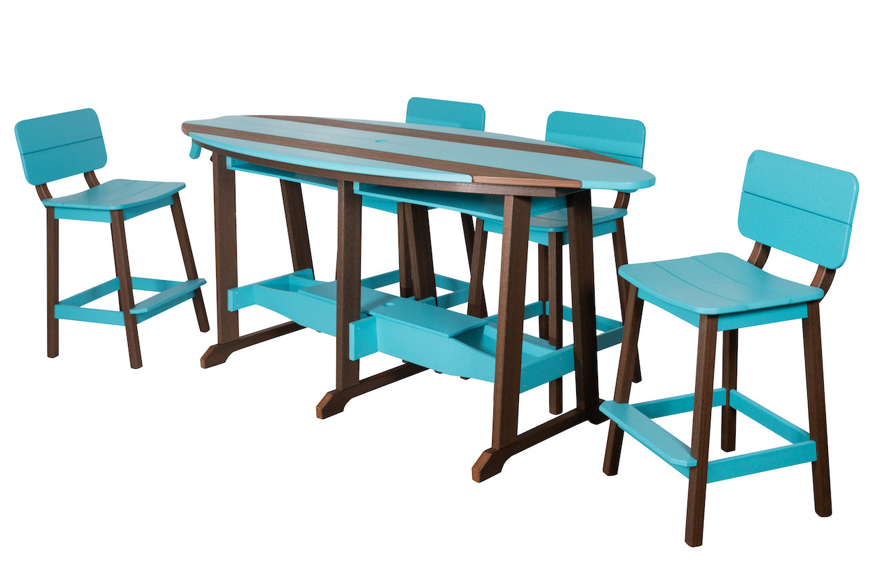 Beaver Dam 8' Surf-Aira Table w/ 6 Saddle Stool with Back