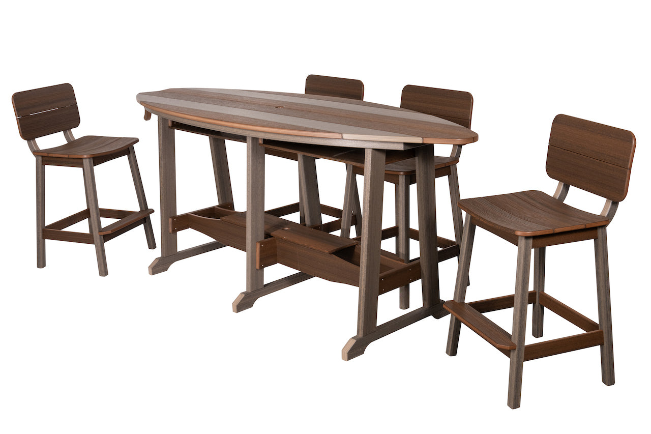 Beaver Dam 8' Surf-Aira Table w/ 6 Saddle Stool with Back