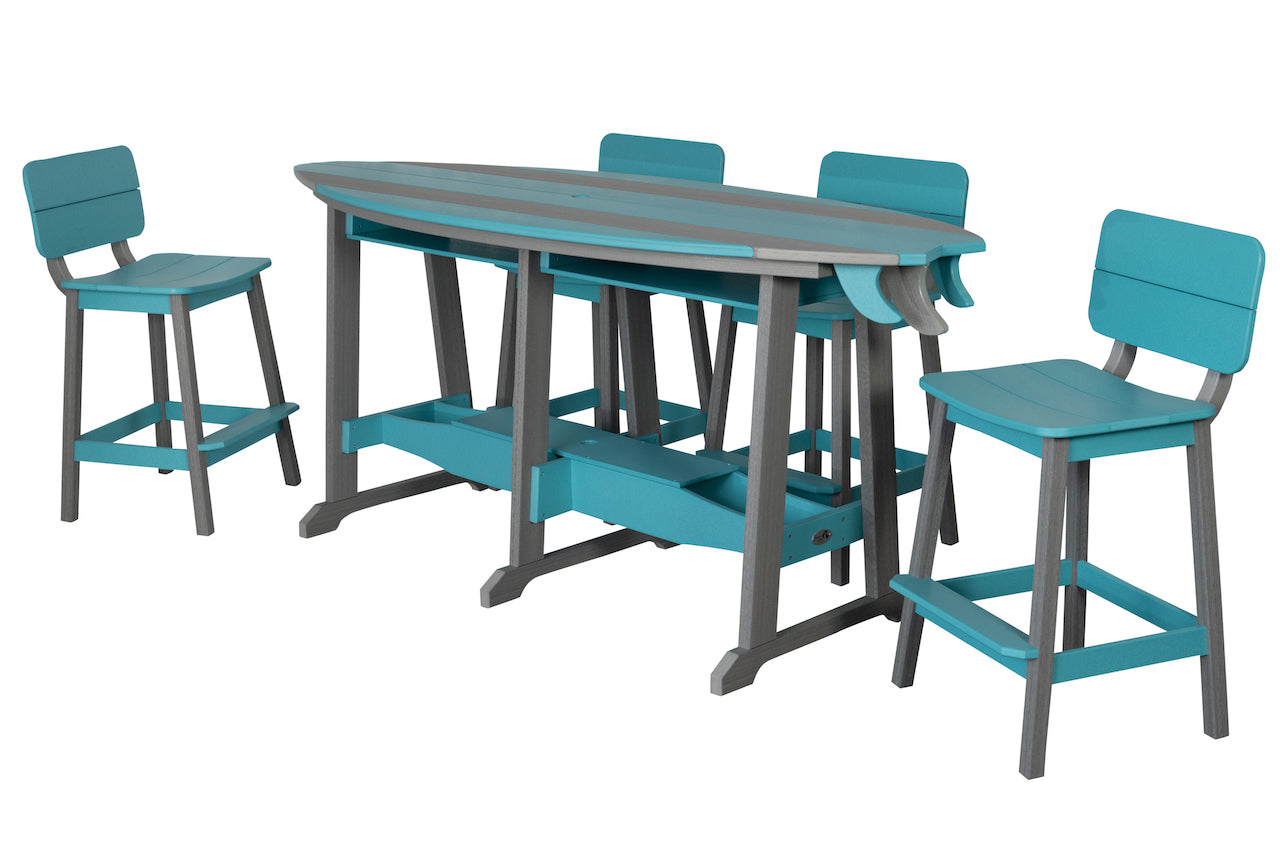 Beaver Dam 8' Surf-Aira Table w/ 6 Saddle Stool with Back