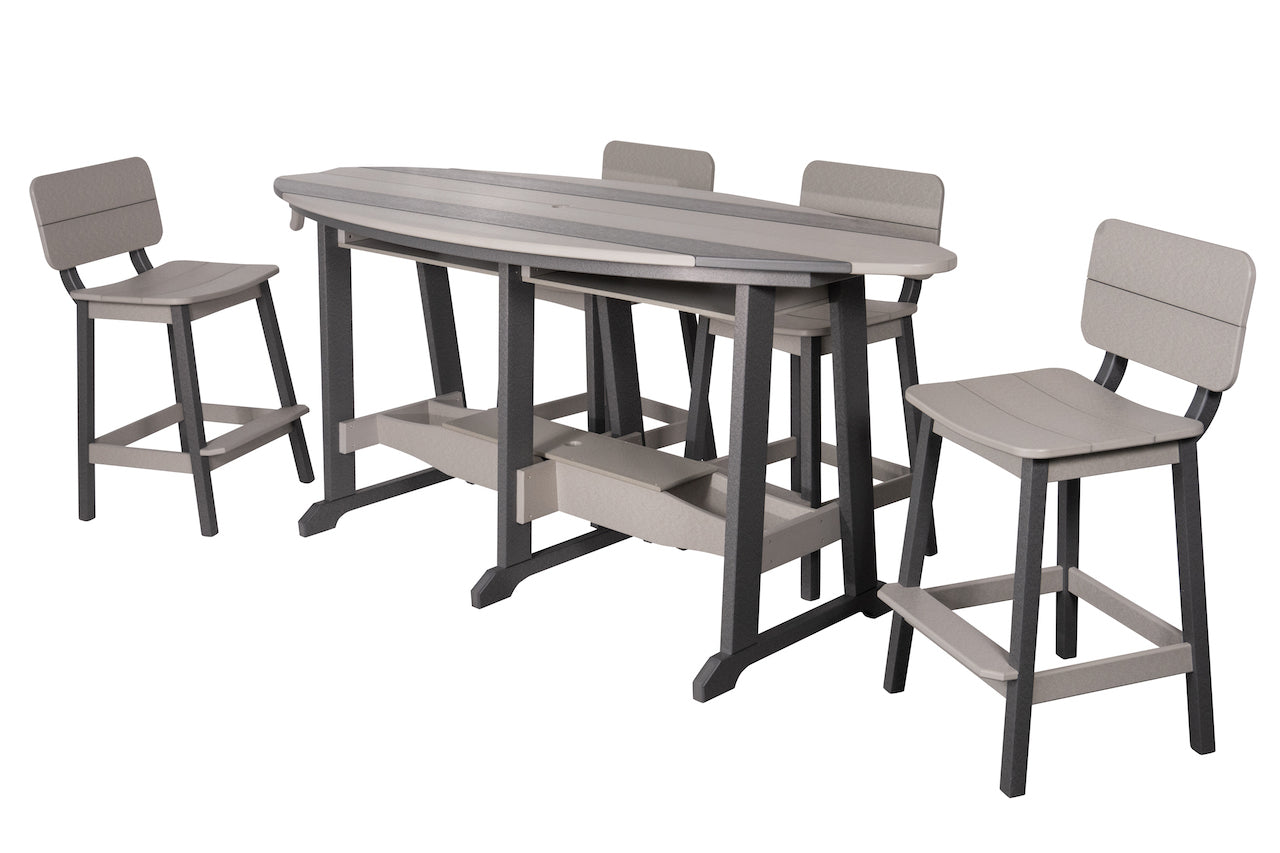 Beaver Dam 8' Surf-Aira Table w/ 6 Saddle Stool with Back
