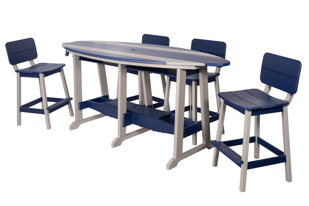Beaver Dam 8' Surf-Aira Table w/ 6 Saddle Stool with Back