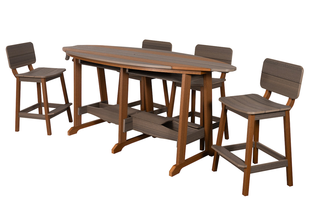 Beaver Dam 8' Surf-Aira Table w/ 6 Saddle Stool with Back