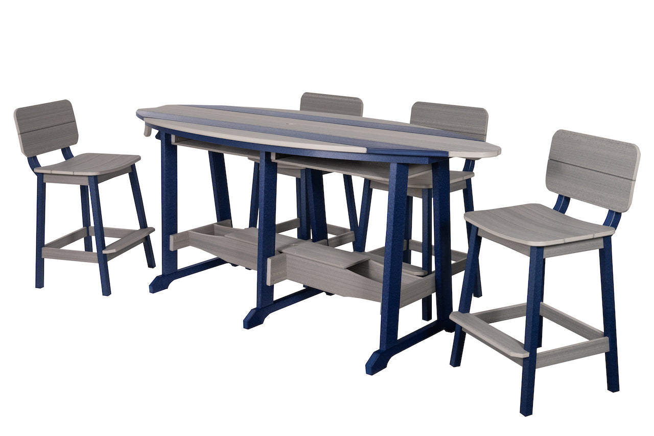 Beaver Dam 8' Surf-Aira Table w/ 6 Saddle Stool with Back