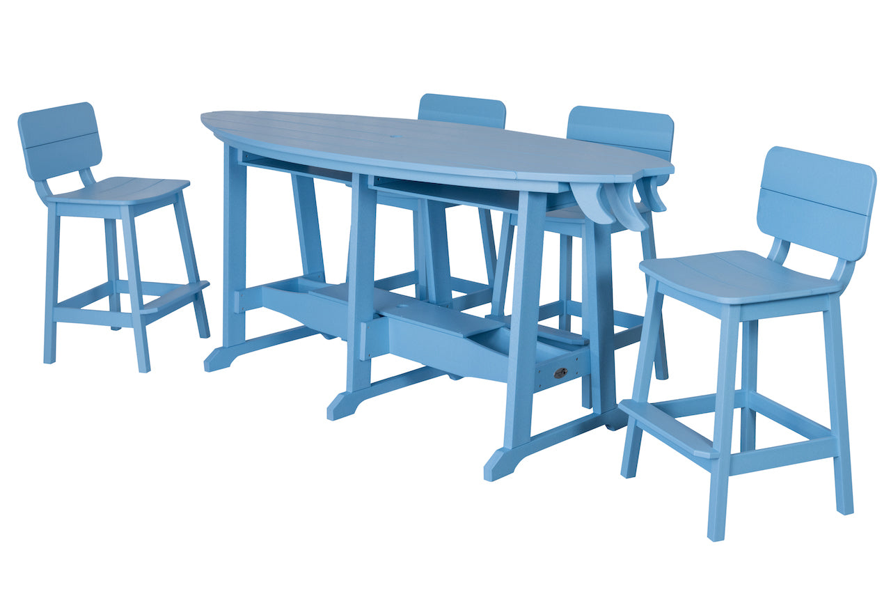 Beaver Dam 8' Surf-Aira Table w/ 6 Saddle Stool with Back