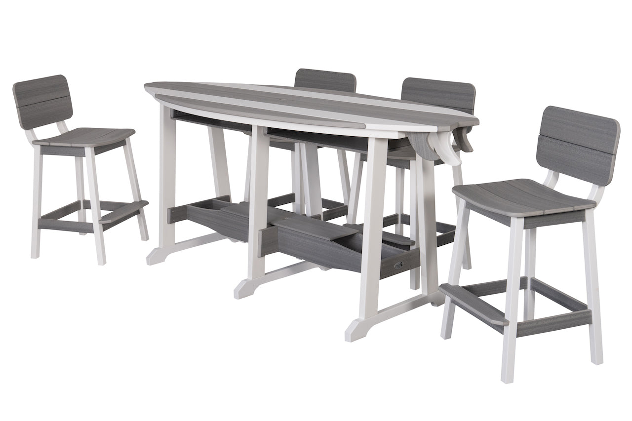 Beaver Dam 8' Surf-Aira Table w/ 6 Saddle Stool with Back