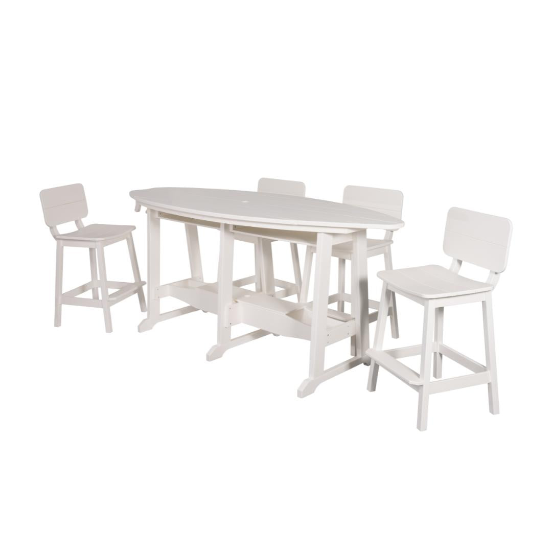 Beaver Dam 8' Surf-Aira Table w/ 6 Saddle Stool with Back