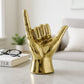 Decorative Sculpture - Gold Ceramic Hang Loose Hand, 7 in.