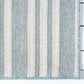 Ocean Blue Horizontal Striped Indoor/Outdoor Rug: 5'3" x 7'6"