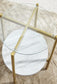 Wynora - White / Gold - Round End Table