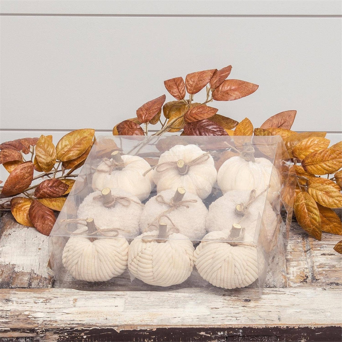Creamy Soft Fabric Pumpkins (Set Of 9)
