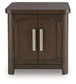 Breckington - Dark Brown - Rectangular 2-door End Table