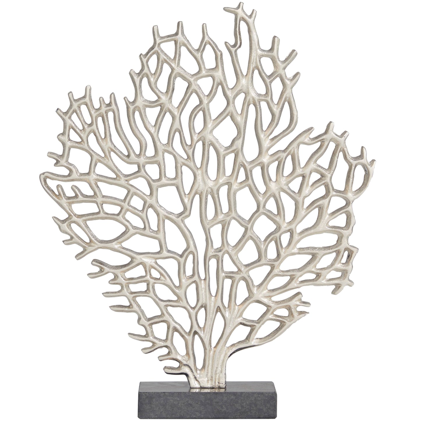 Coastal Silver Aluminum Metal Sculpture: 12"W, 16"H