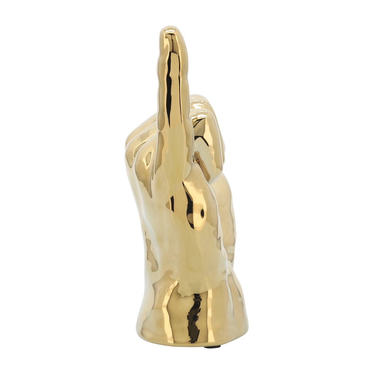 Decorative Sculpture - Gold Ceramic Hang Loose Hand, 7 in.