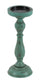 Traditional Teal Wooden Candle Holder Set