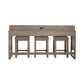 Bartlett Field - 4 Piece Living Room Set (Console Bar Table & 3 Console Stools) - Gray