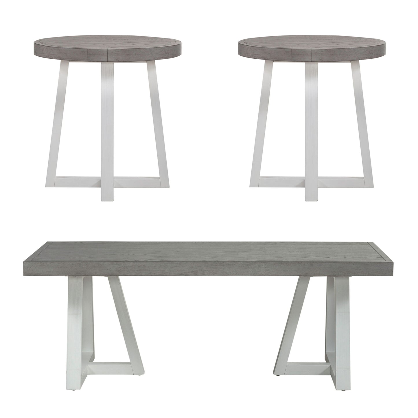 Palmetto Heights - 3 Piece Table Set (1 Cocktail 2 End Tables) - White