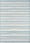 Ocean Blue Horizontal Striped Indoor/Outdoor Rug: 7'9" x 10'2"
