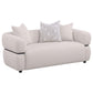 Jeanette - 73" Fabric Upholstered Round Arm Loveseat - Beige