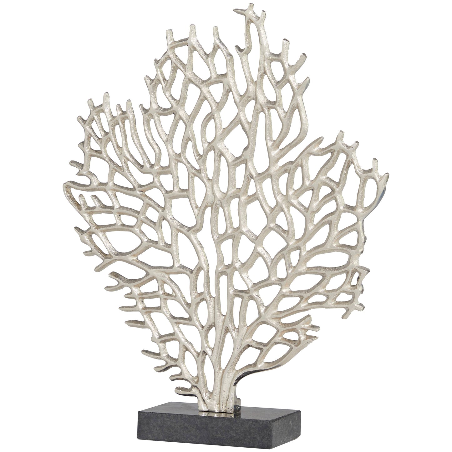 Coastal Silver Aluminum Metal Sculpture: 12"W, 16"H