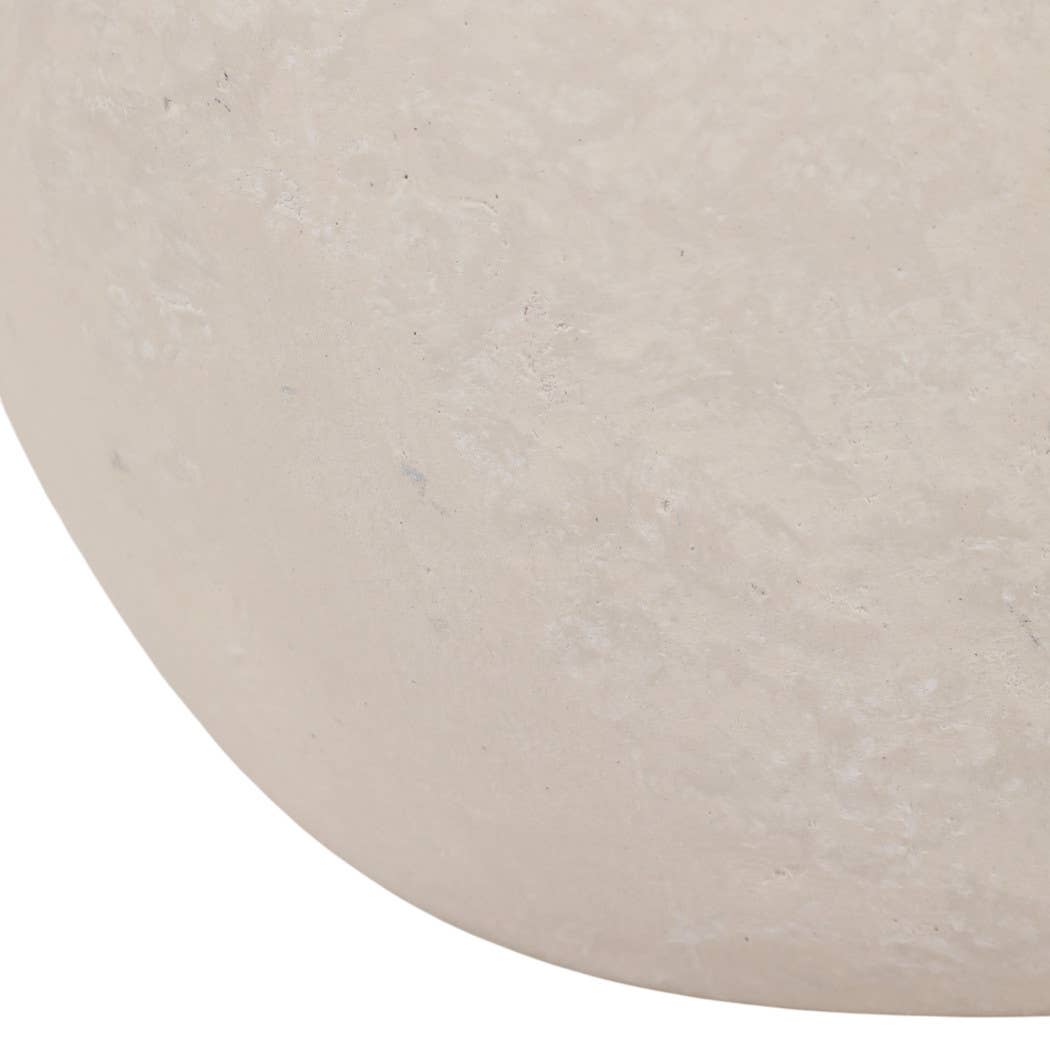 Vase - Ivory Pottery Paper Mache with Rattan Handle, 12 in