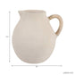 Vase - Ivory Pottery Paper Mache with Rattan Handle, 12 in