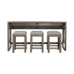 Bartlett Field - 4 Piece Living Room Set (Console Bar Table & 3 Console Stools) - Gray