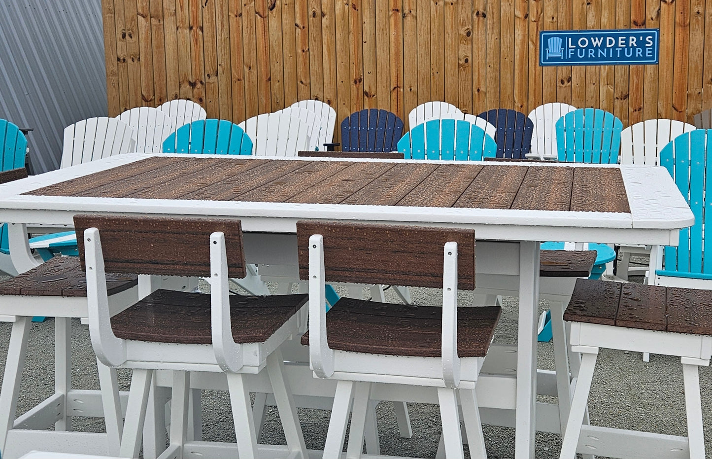Tru180 Bar Table w/ 6 Saddle Stools Set