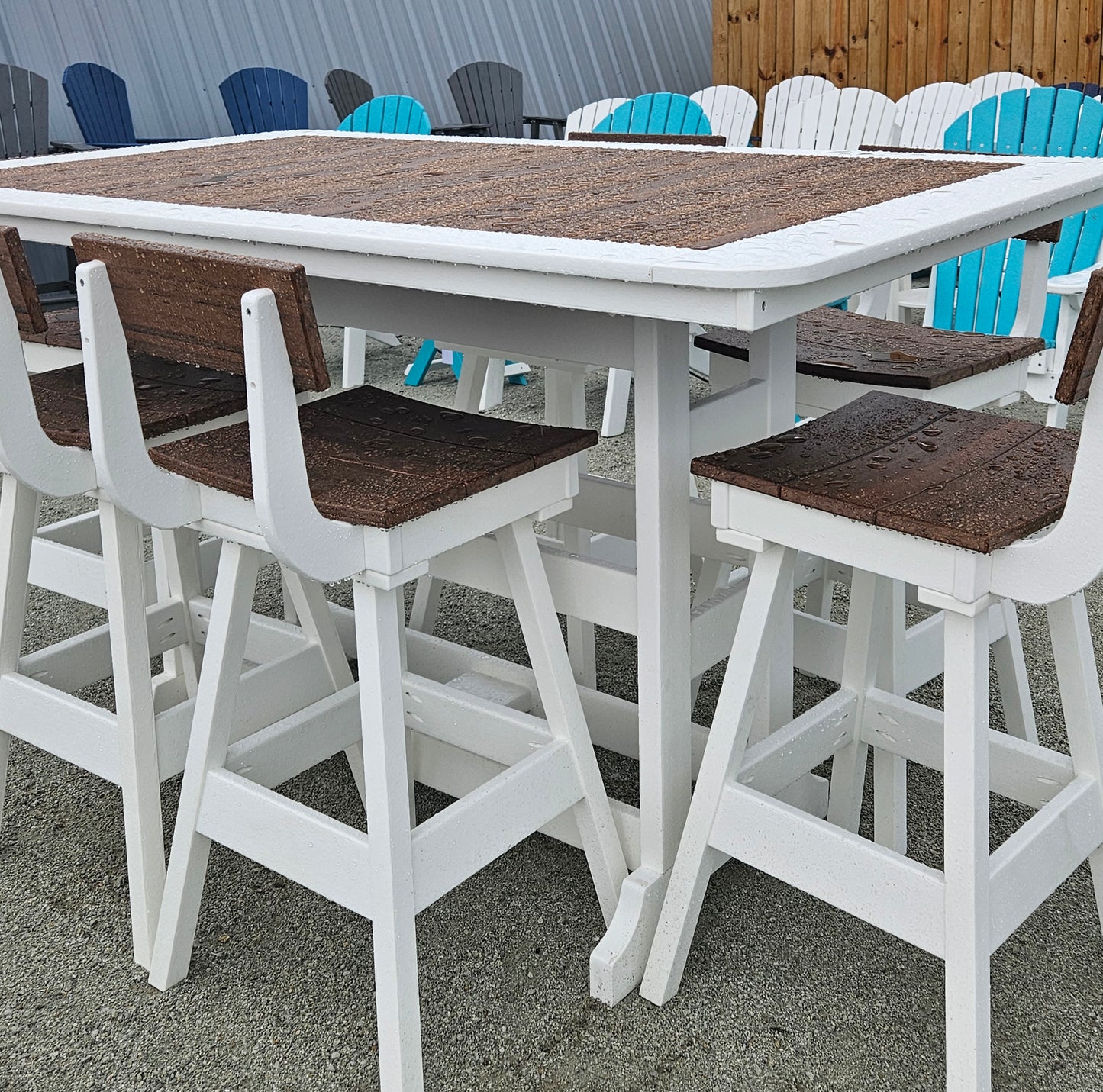 Tru180 Bar Table w/ 6 Saddle Stools Set