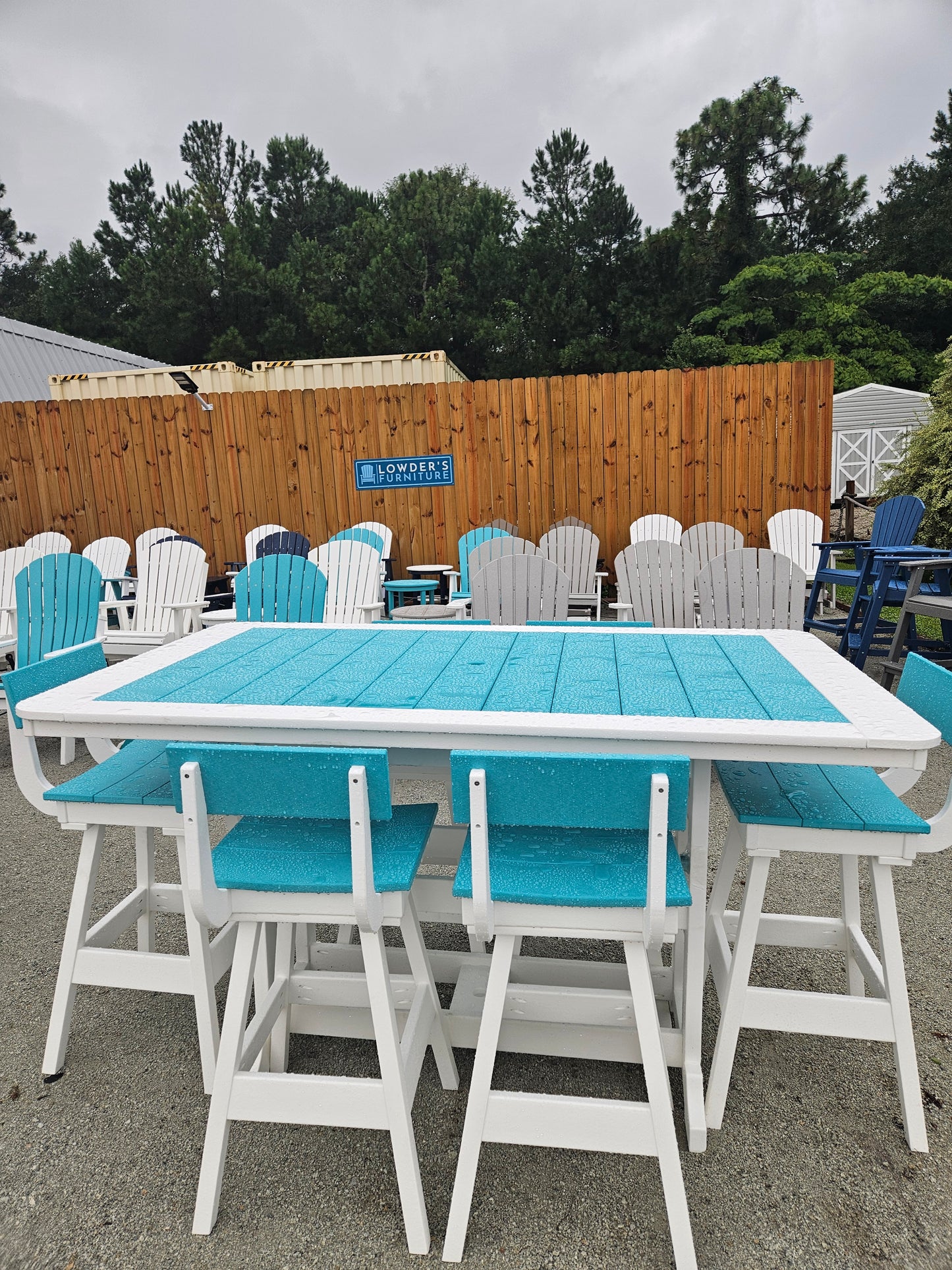 Tru180 Bar Table w/ 6 Saddle Stools Set