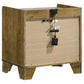 Henderson - 1-Drawer LED Nightstand Bedside Table - Medium Oak