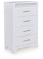 Jarlee - White - Four Drawer Chest