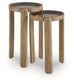 Jossor - Light Brown - Accent Table Set (Set of 2)