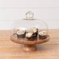 Wood Cake Stand With Glass Dome (PC)