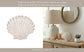 White 8 in. Resin Sea Scallop Shell Woven Pattern Figurine