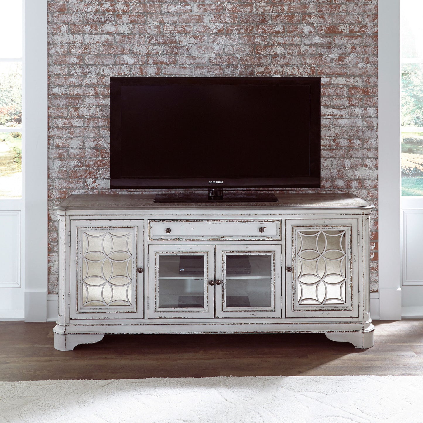 Magnolia Manor - EnteRTAinment TV Stand - Weathered Bisque