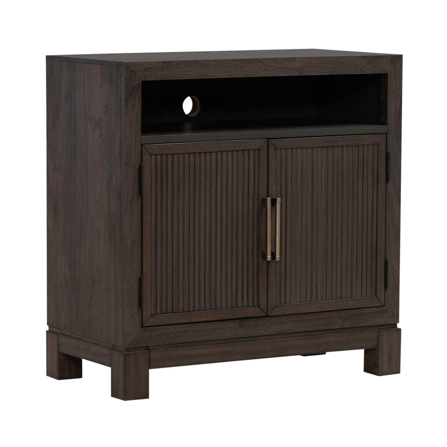 Modern Edge - Bedside Chest With Charging Station - Brown