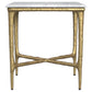 Baldwin - Rectangular Marble Top Side Table - White And Gold
