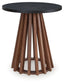 Kallari - Warm Brown / Black - Round End Table