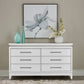 Reflections - 6 Drawer Dresser With Lights - White