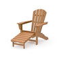 Polywood Palm Coast Ultimate Adirondack with Hideaway Ottoman in Natural