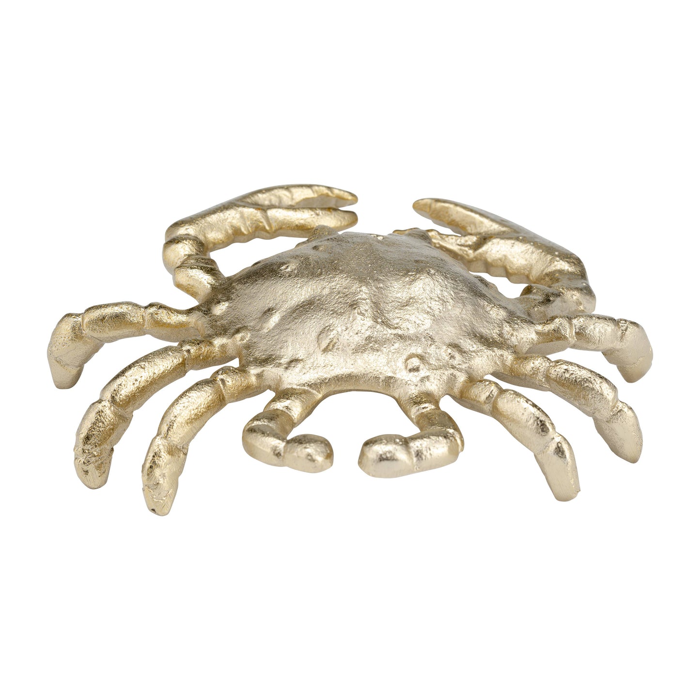 Decorative Figurine - Gold Metal Coastal Crab Decor, 7 in.