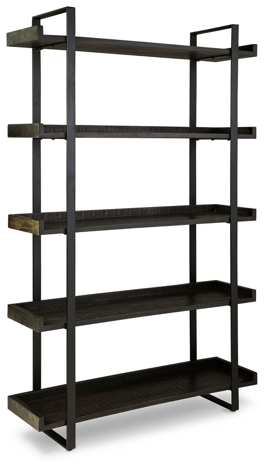 Kevmart - Grayish Brown / Black - Bookcase