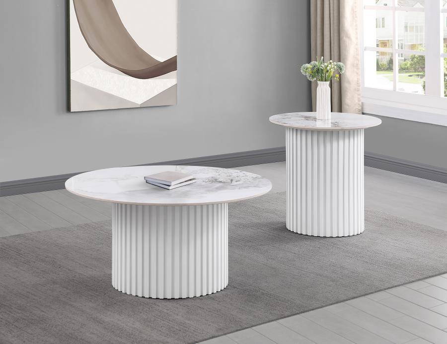 Rowena - Faux Marble Coffee Table Set