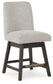 Burkhaus - Beige / Dark Brown - Upholstered Swivel Barstool (Set of 2)