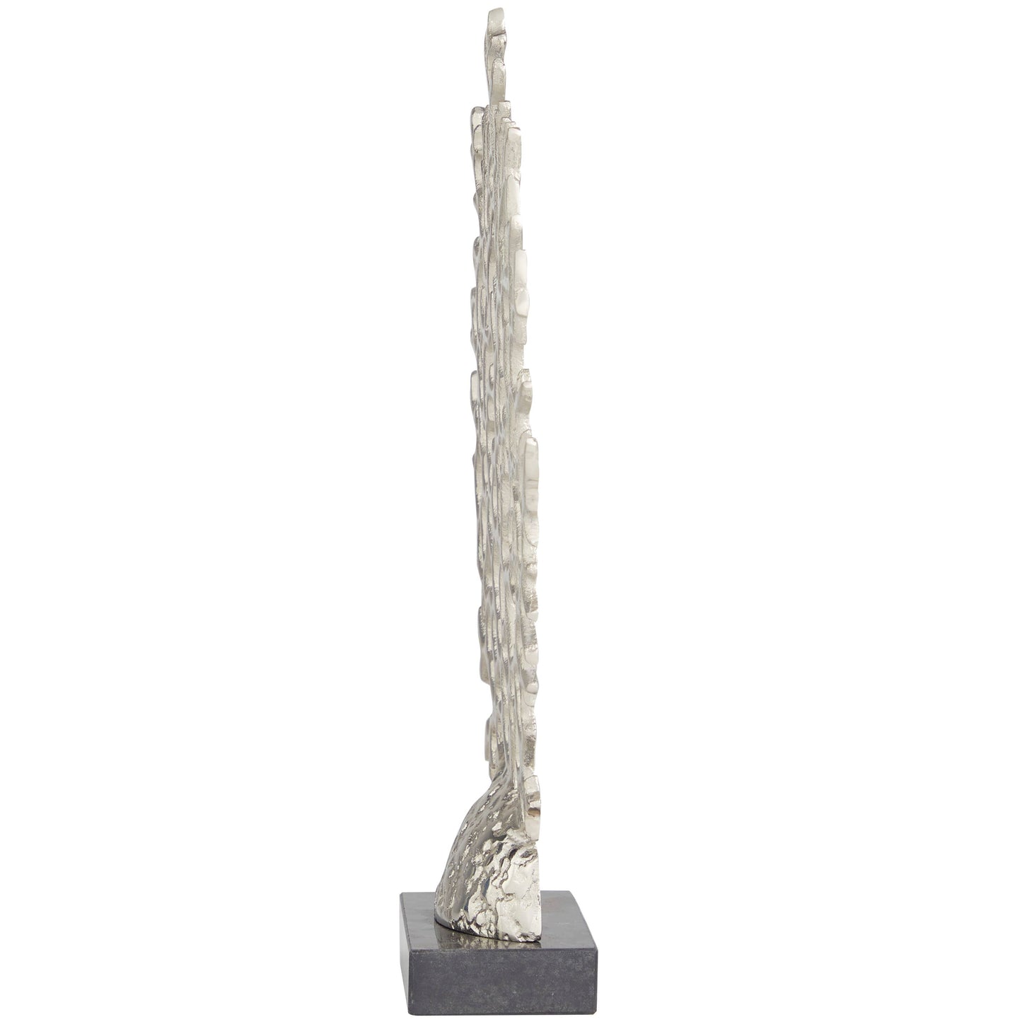 Coastal Silver Aluminum Metal Sculpture: 12"W, 16"H