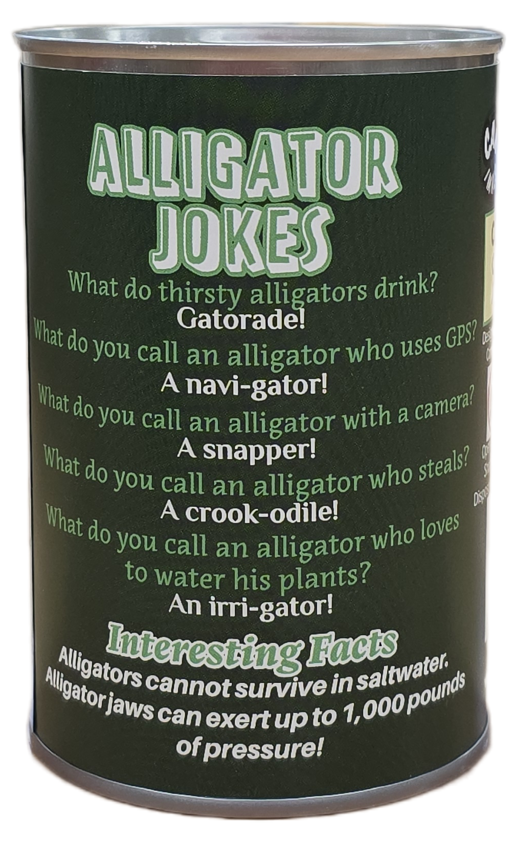 Rex the Canned Alligator | Stuffed Animal Plush w/Jokes: Pop Top Lid