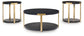Shylore - Black / Brass Finish - Occasional Table Set (Set of 3)